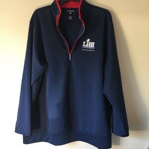 NWOT ANTIGUA Pullover 2019 SUPER BOWL 53 LIII 1/4 ZIP 3XL NAVY Blue # 100607